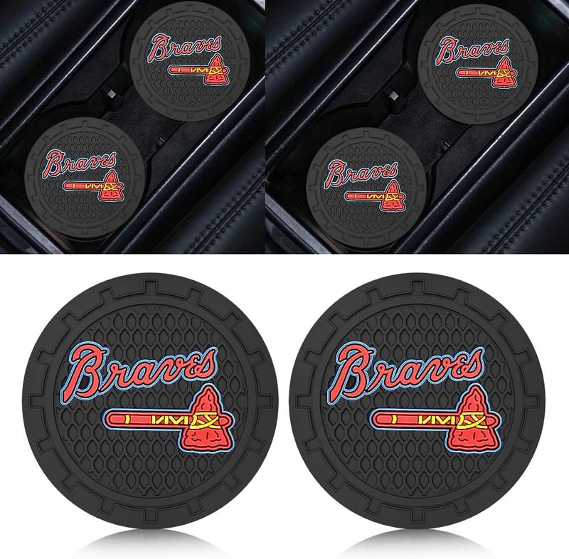 EMIJOY Braves Car Cup Holder Coasters for Baseball Fans,Atlanta Braves Car Coasters for Vehicle Drink Holder,Baseball Stuffs Braves Car Cup Holder Insert,Souvenir/Gifts for Baseball Fans,Car Cup Mat - Image 4